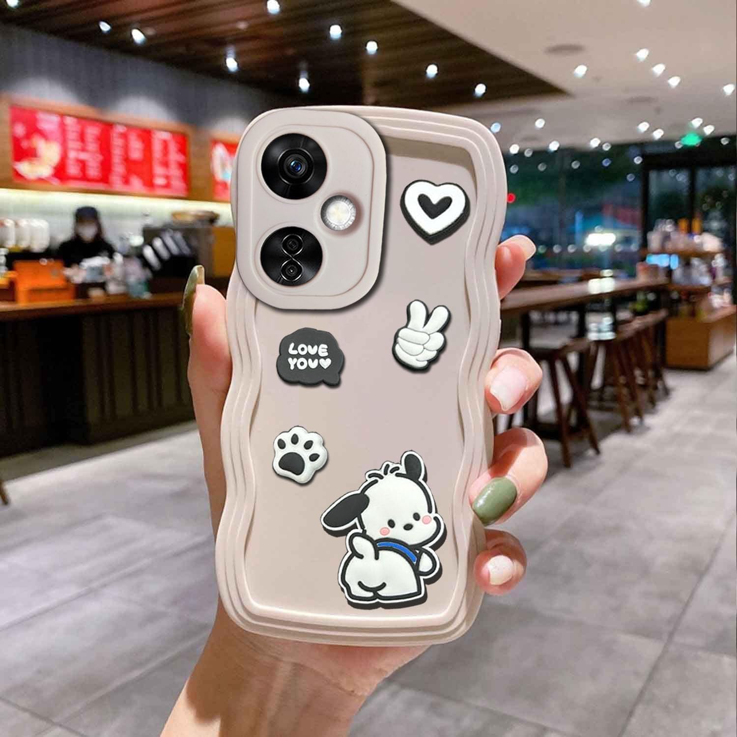 KC Back Cover for Oneplus Nord CE 3 Lite 5G - 3D Cute Curly Wave Cartoon Characters and Puppy Shockproof Soft Bumper Silicone Case with Camera Protection (Off-White) (B0CSD1G5NP) Amazon Price History, Amazon Price Tracker
