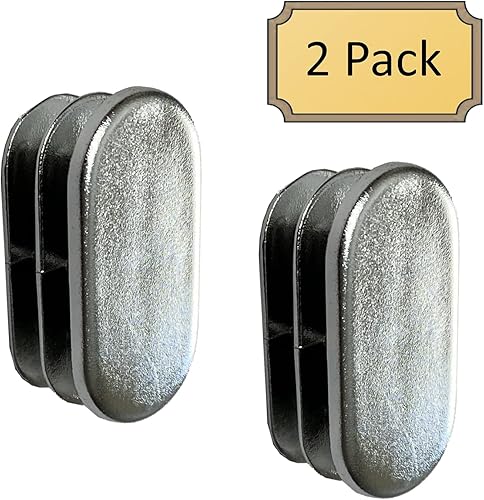 Miniatura 3 de Tapa ovalada para barra de armario  0.591 in x 1.181 in  Cromo pulido  Paquete de 2