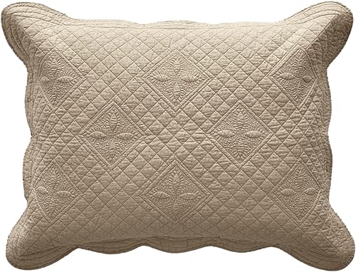 Calla Angel Sage Garden - Funda de almohada acolchada de algodón puro de lujo, estándar, 20 x 26 pulgadas, café