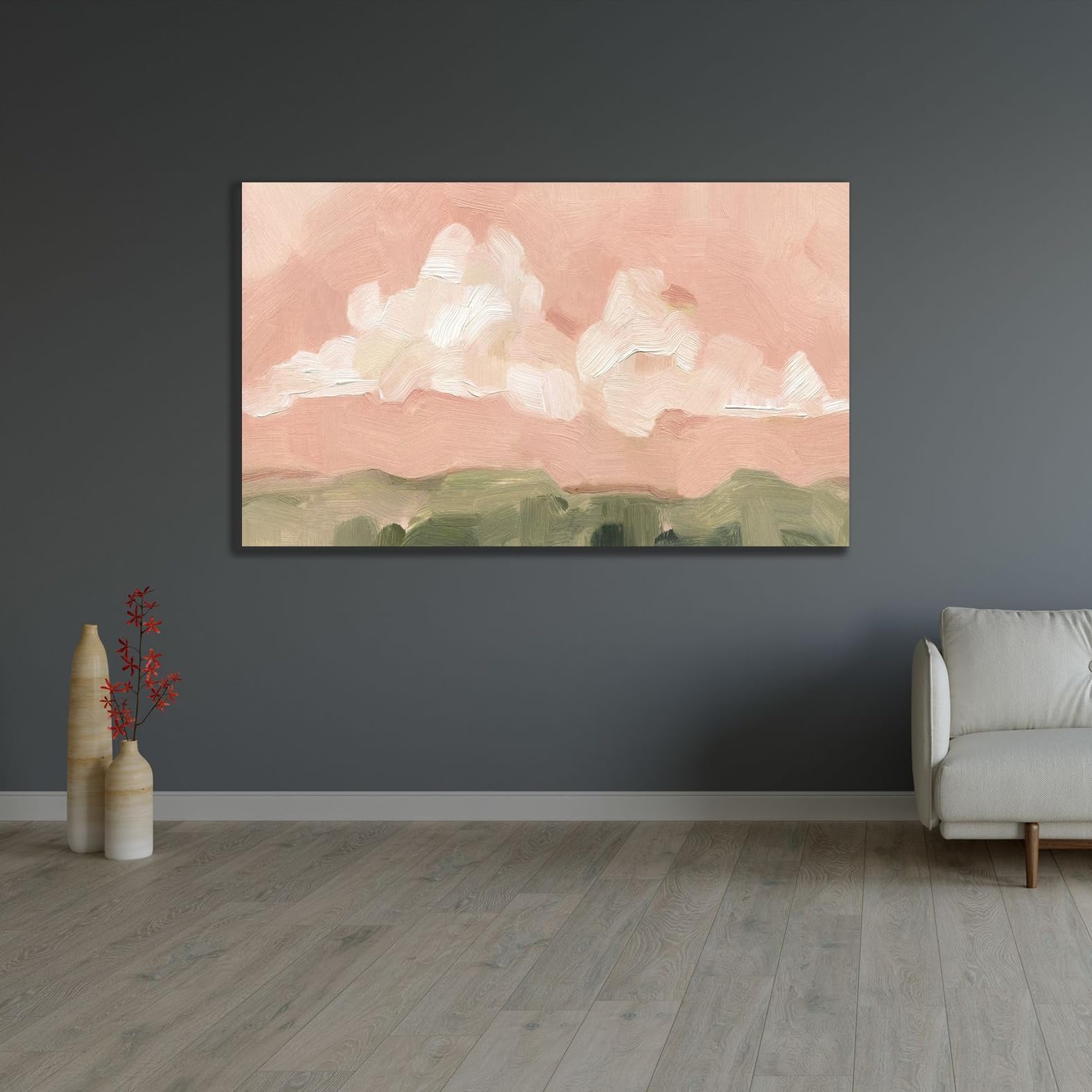 Amazon.com: ArtDirect Pink Haze Sunset I 60x36 Huge Gold