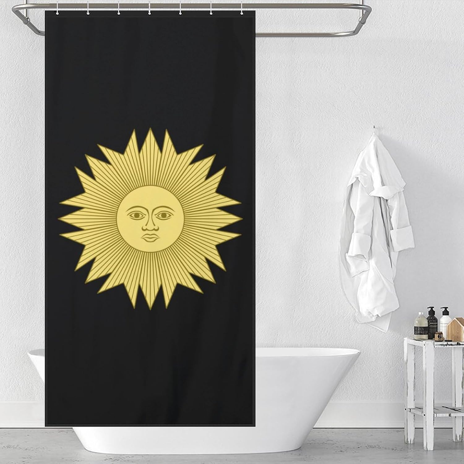 Sun of May Funny Shower Curtains Washable Bath Curtain Liner with Hooks for Bathroom Bath Tubs 36x72Inch（92x183cm）