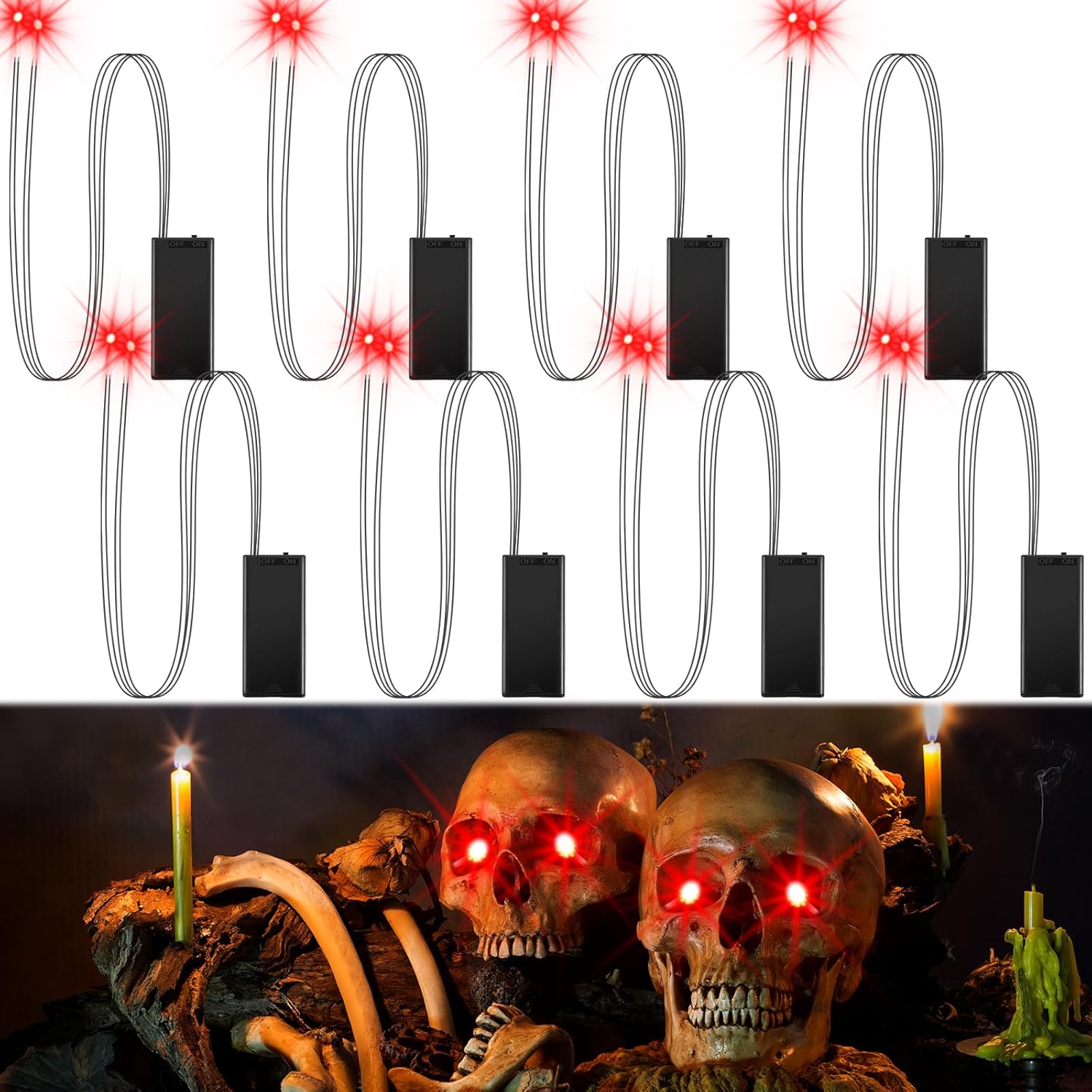 8Pack Halloween Glowing LEDs Eyes for Mask,Halloween LEDs Glowing Lighted Up Eyes,Glowing Eyes Lights for Halloweens Skulls 8Pack Halloween Glowing LEDs Eyes for Mask,Halloween LEDs Glowing Lighted Up Eyes,Glowing Eyes Lights for Halloweens Skulls