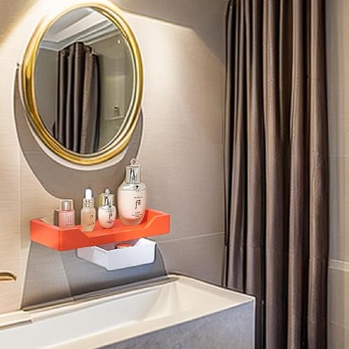 Miniatura 7 de NINSI Estantes flotantes para pared con un cajón pequeño, decoración del hogar, estante de exhibición sin taladro para pared de habitación, estante