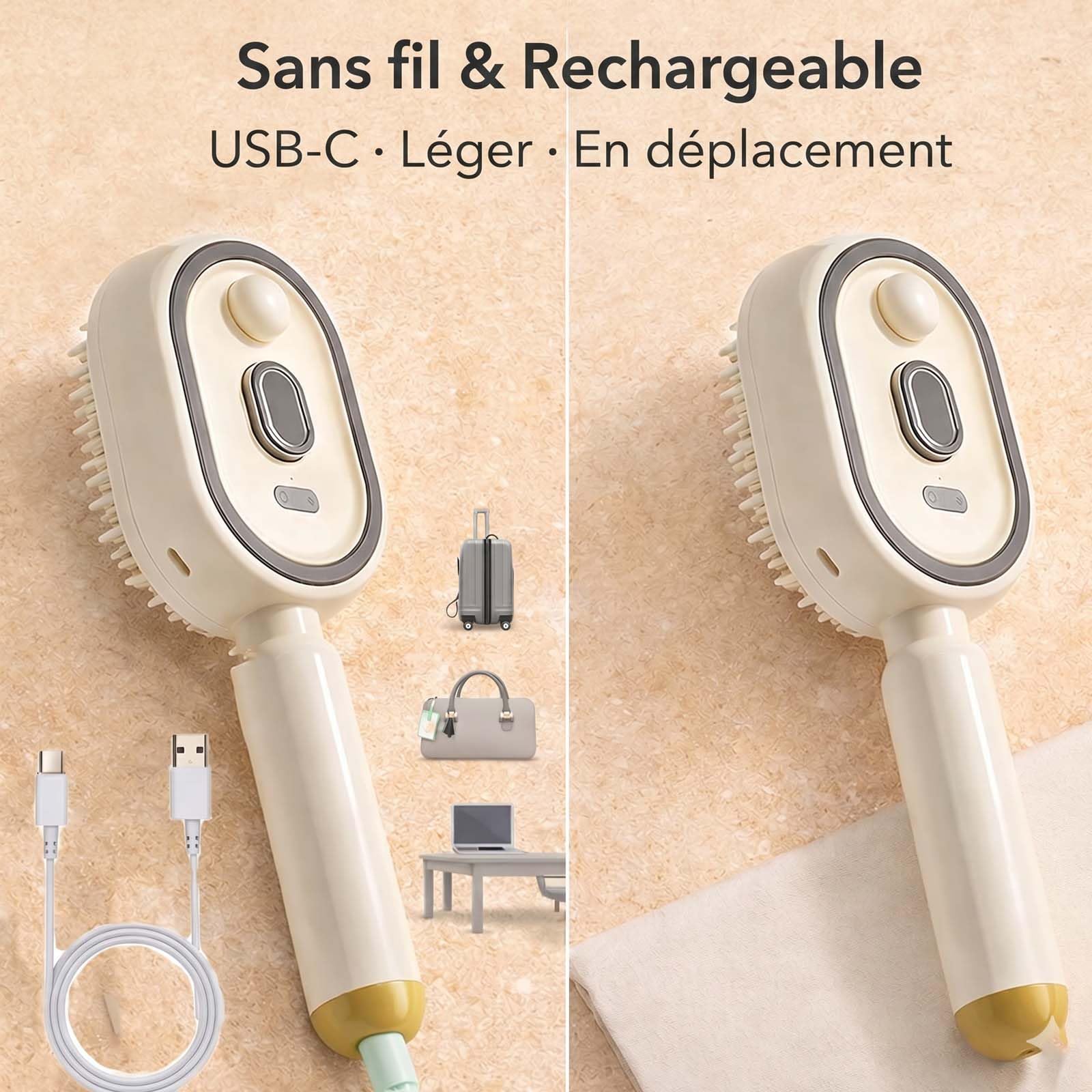 Peigne Massage à Coussin D'Air Et Spray éLectrique,3-in-1 Electric Steam Brush for Hair, 2026 Rechargeable Spray Air Cushion Massage Comb, Detangling Steaming Hair Care Brush with Self-Cleaning (3PCS)