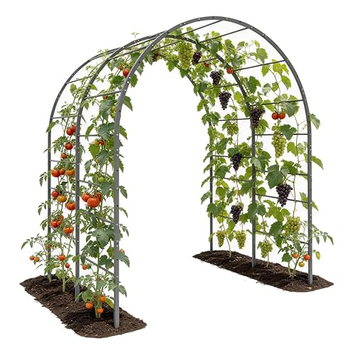 A ANLEOLIFE Garden Arch Trellis for Raised Garden Beds, Heavy-Duty