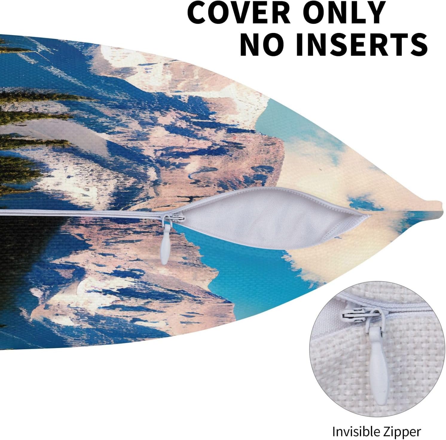 Rocky Mountains Imitation Linen Pillowcase -2 Sets, Fashionable Home Decoration, Used for Sofas, Gardens, beds