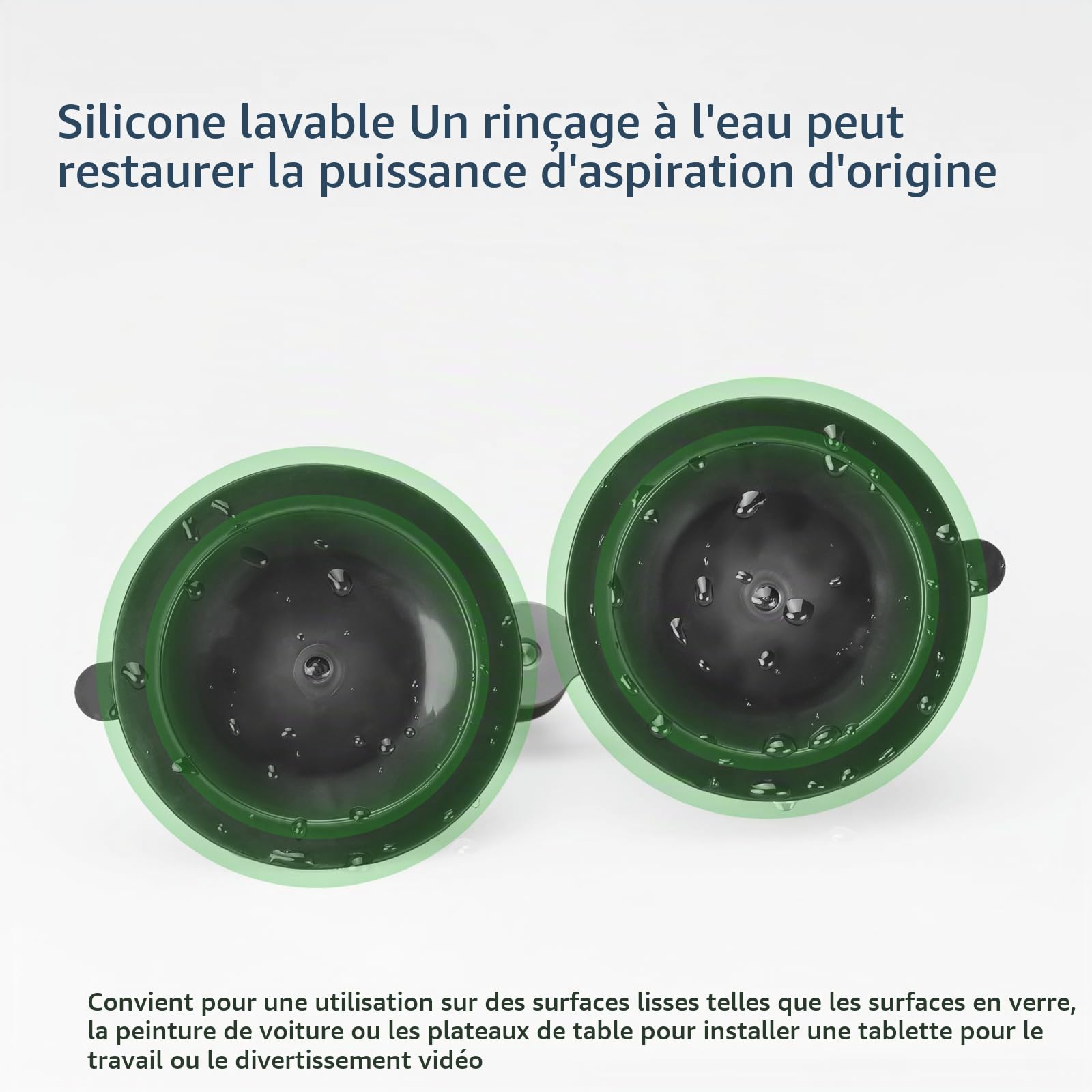 FANAUE Ventouse pour Voiture avec Adaptateur de Boule d'un Pouce, Double Ventouse Compatible avec Les Bras à Double Prise RAM MOUNTS, pour Montage sur Le Pare-Brise de la Voiture.