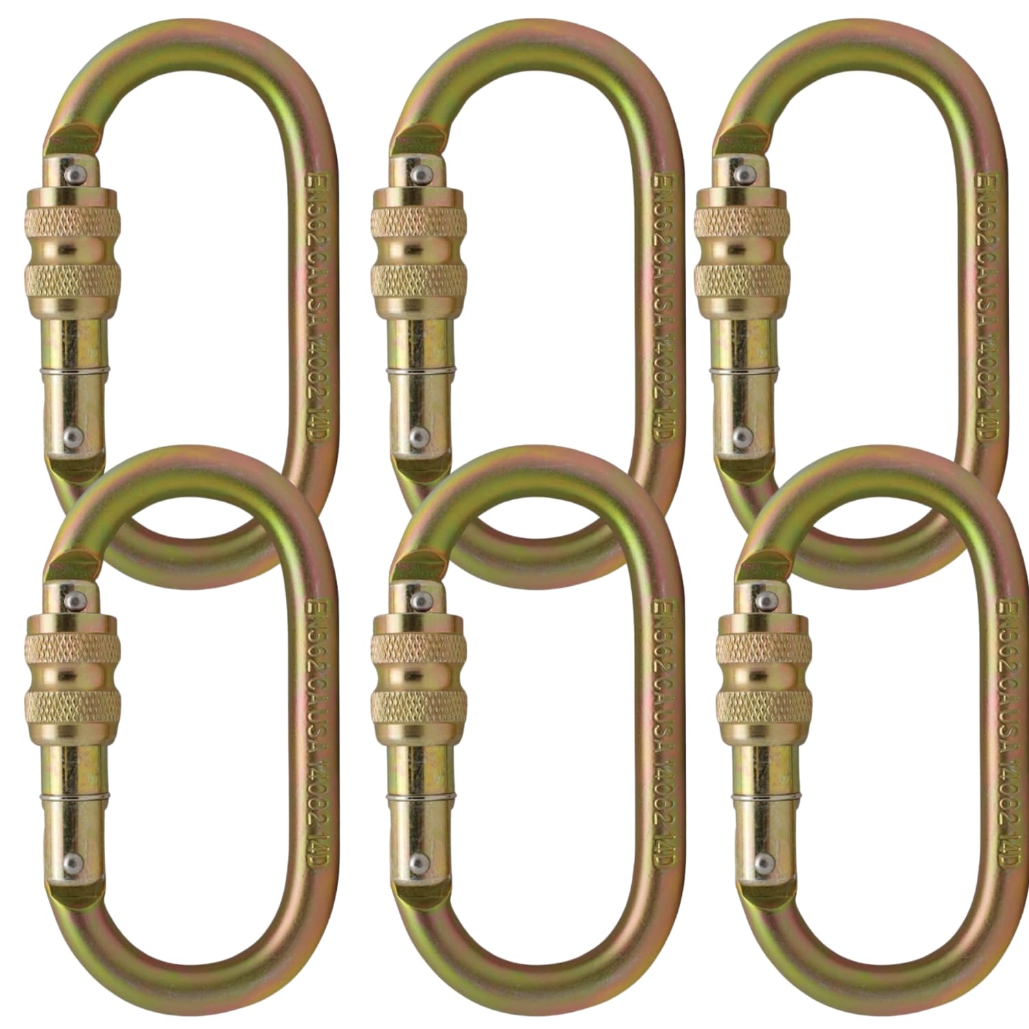White Tech Heavy-Duty Climbing Carabiner 23KN Screw Locking Karabiner Snap Hook Clip with Quick Lock Mechanism | Ideal for Rock Climbing, Hiking, & Outdoor Activities Rappelling, D Shaped (Pack of 6) (B0D1WSMHM4) Amazon Price History, Amazon Price Tracker