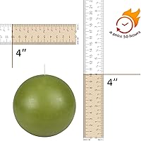 Vista 6 de Zest Candle Velas de bola de 2 piezas, 4 pulgadas, verde salvia