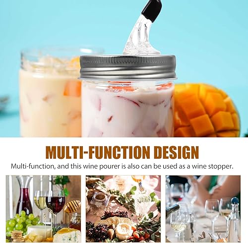 Miniatura 4 de Kichvoe Tarros grandes para verter boquillas con solapa, tapas de boca ancha con tapa de boquilla, perfecto para verter aceite de cóctel, tarros de