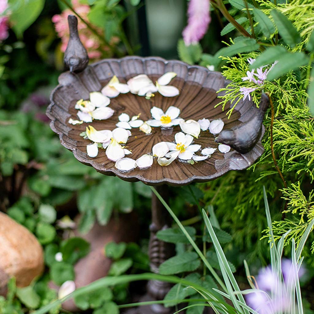 Candelabros para Velas Comedero para Pájaros De Maceta Alta, Cuenco Retro del Alimento del Pájaro del Arrabio, Decoración De Jardín Al Aire Libre, Candelabros De Aves