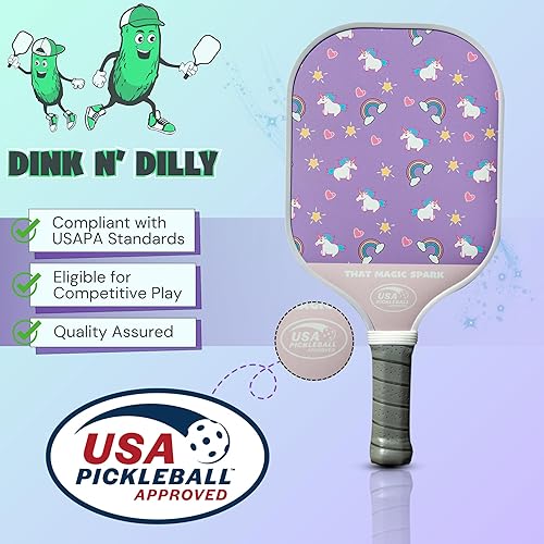 Miniatura 4 de Dink N' Dilly Pickleball Paddle USAPA Approved Lightweight with Cushion Grip, Ideal for All Skill Levels, Premium Quality Paddle and Balls for