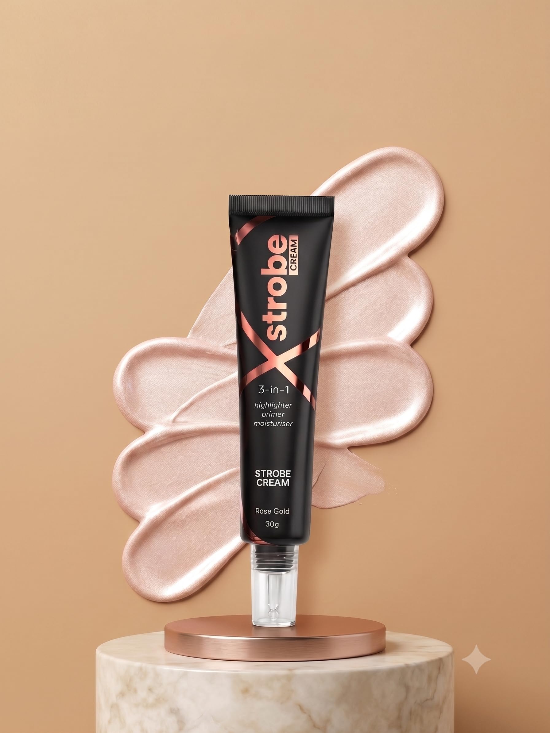 Xstrobe 3-in-1 Strobe Cream, Rose Gold, 30g | Highlighter & Primer, Hyaluronic Acid, Japanese Sakura, Dewy Glow Finish, Moisturising Formula-image-46