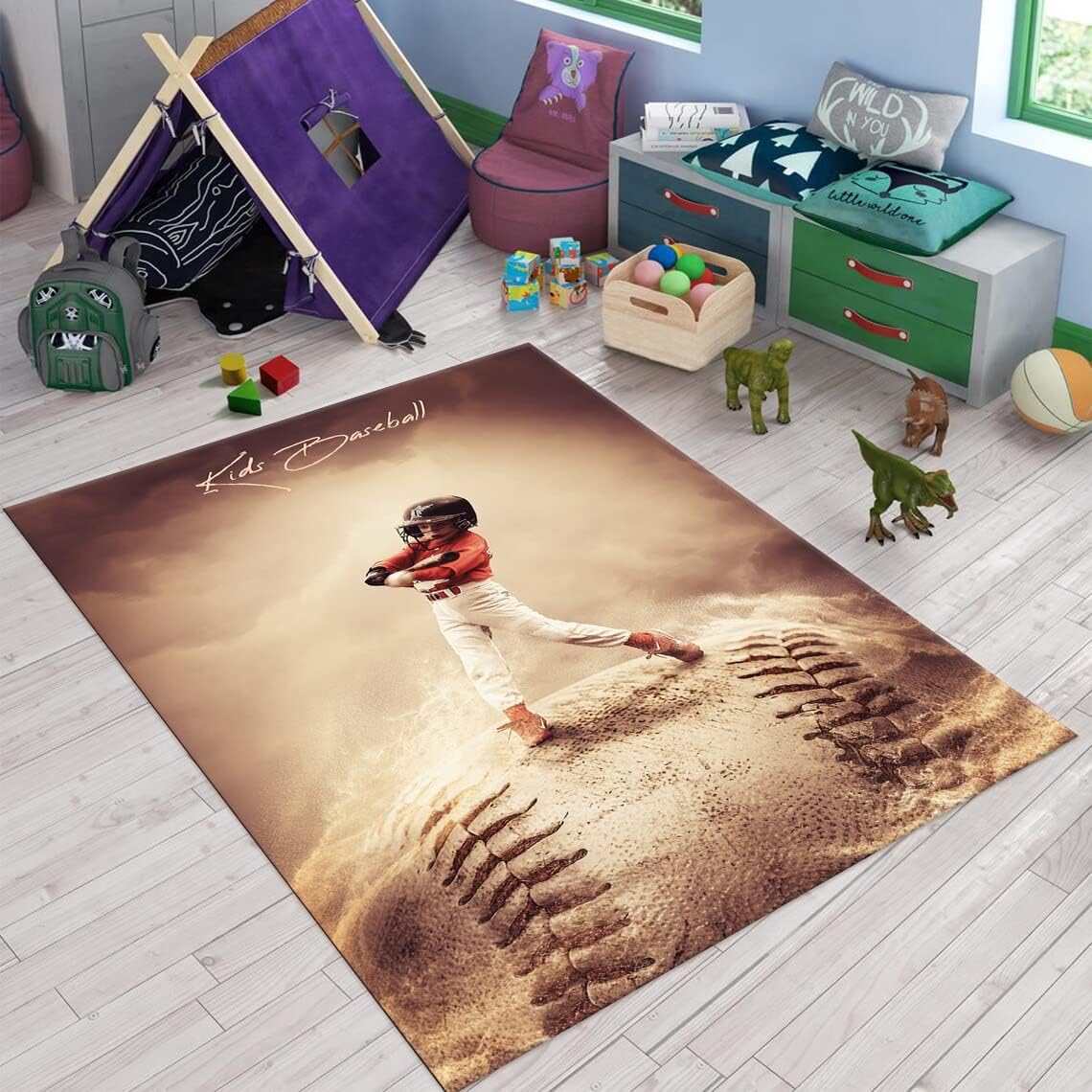 Baseball,Kids Rug, Baseball Rug,Kids Rug, Sports Rug, Sports Decor