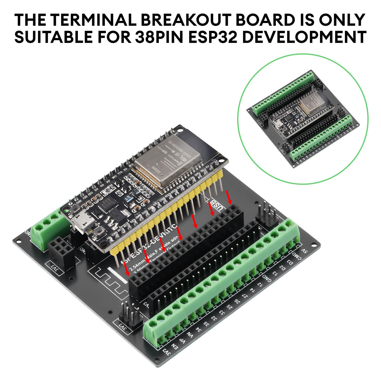 diymore 3 pezzi per ESP32 Breakout Board Scheda di espansione GPIO da 1 a 3 compatibile con la scheda di sviluppo per ESP32 38 Pin