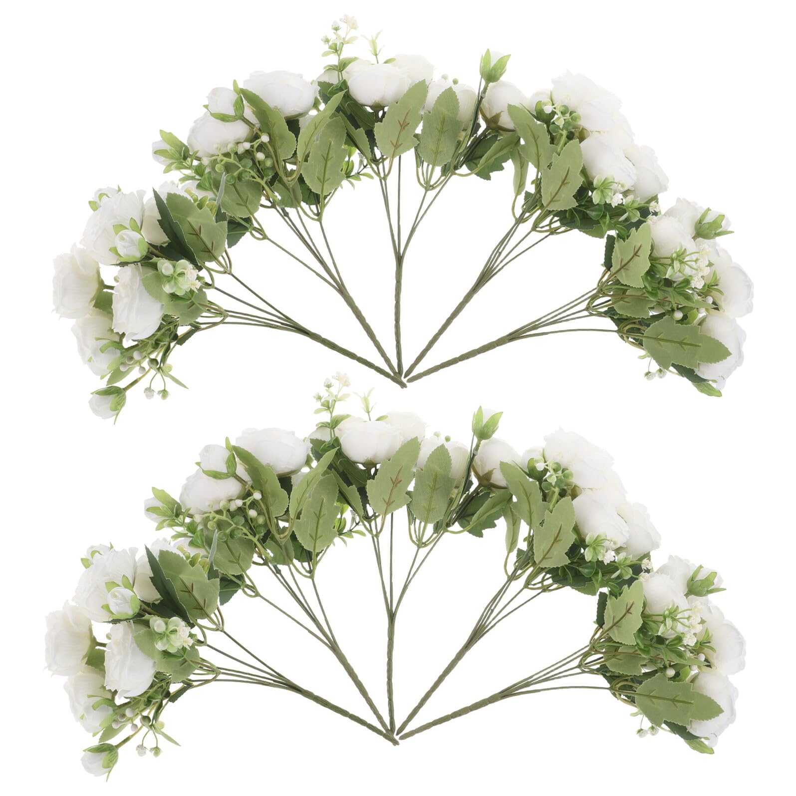 10 Künstliche Pfingstrosenstrauß aus Seide Realistische Künstliche Blumen mit Stielen Weiß für Hochzeitsdekoration Tisch und Wohnraumschmuck
