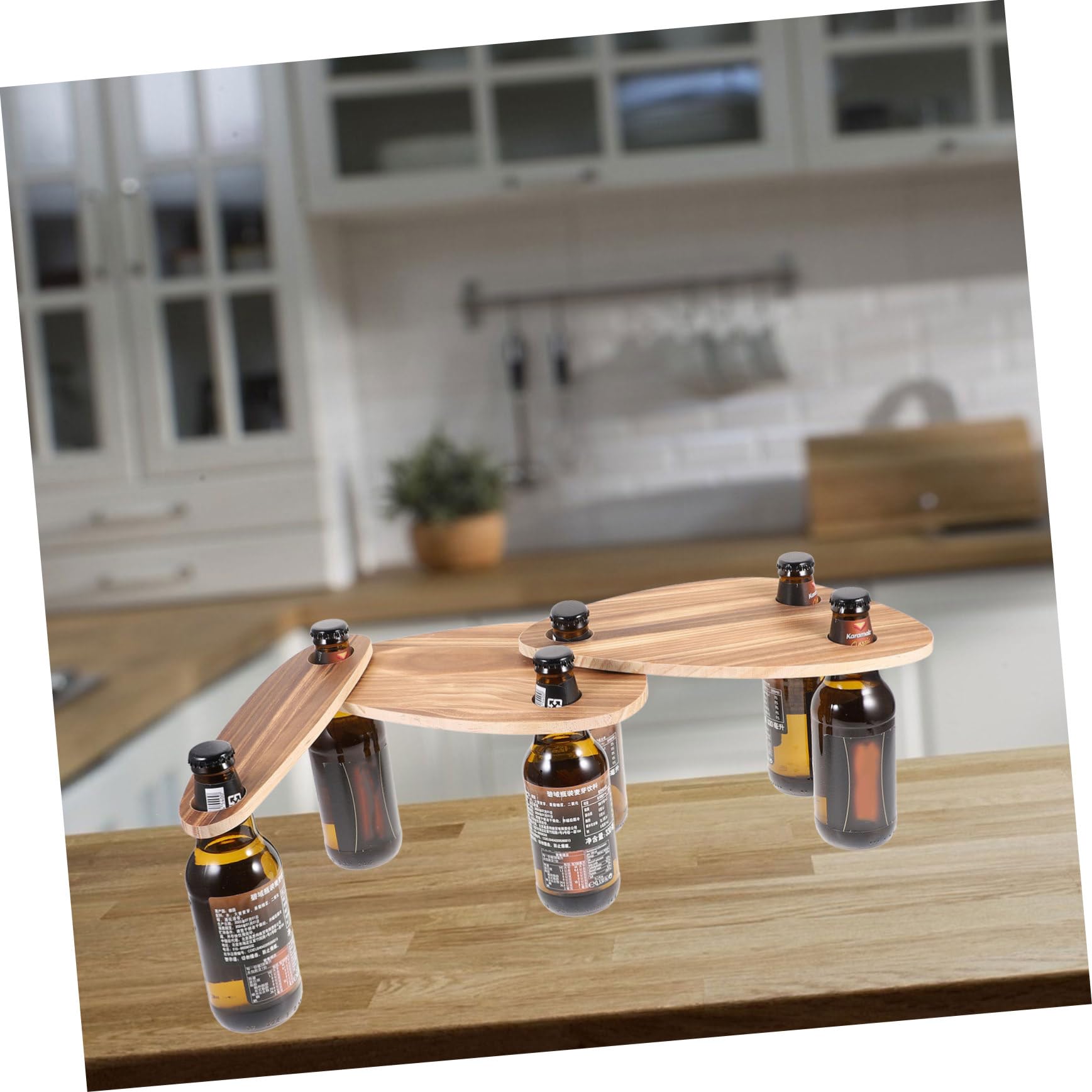 IMIKEYA Plateaux de Service à Bouteilles 3 Pièces en Bois pour Table