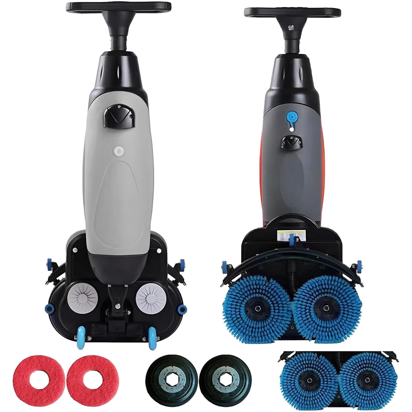 Fregadora Industrial de Suelos con Batería de Litio 36V, 2 Motores de 250W, Sistema de Doble Tanque, 240 RPM, Ancho de Trabajo 450mm, Limpiadora Profesional para Mármol, Cemento y Terrazos