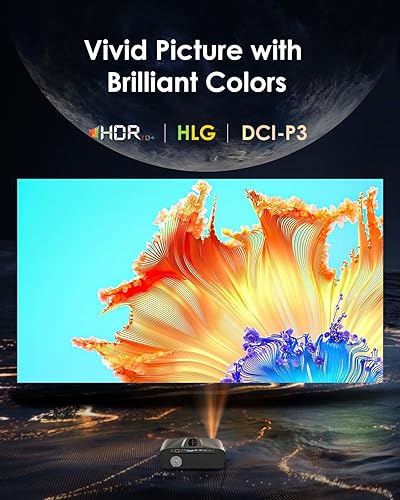 Miniatura 4 de Proyector de luz diurna 4K Ultra HD 1800 High ANSI Smart Home Theater con WiFi 6, Bluetooth, NFC, aplicaciones de transmisión, proyector diurno