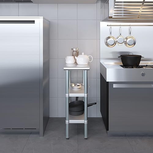 Vista 134 de Mesa de trabajo de acero inoxidable AmGood