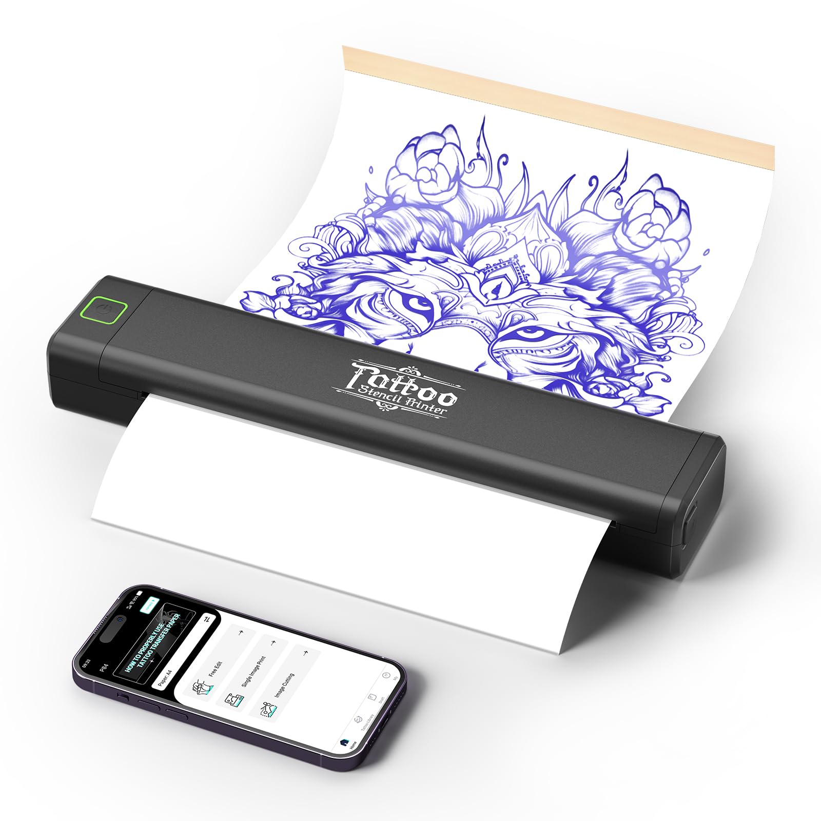 tattoo printer per smartphone e tablet con 5 fogli