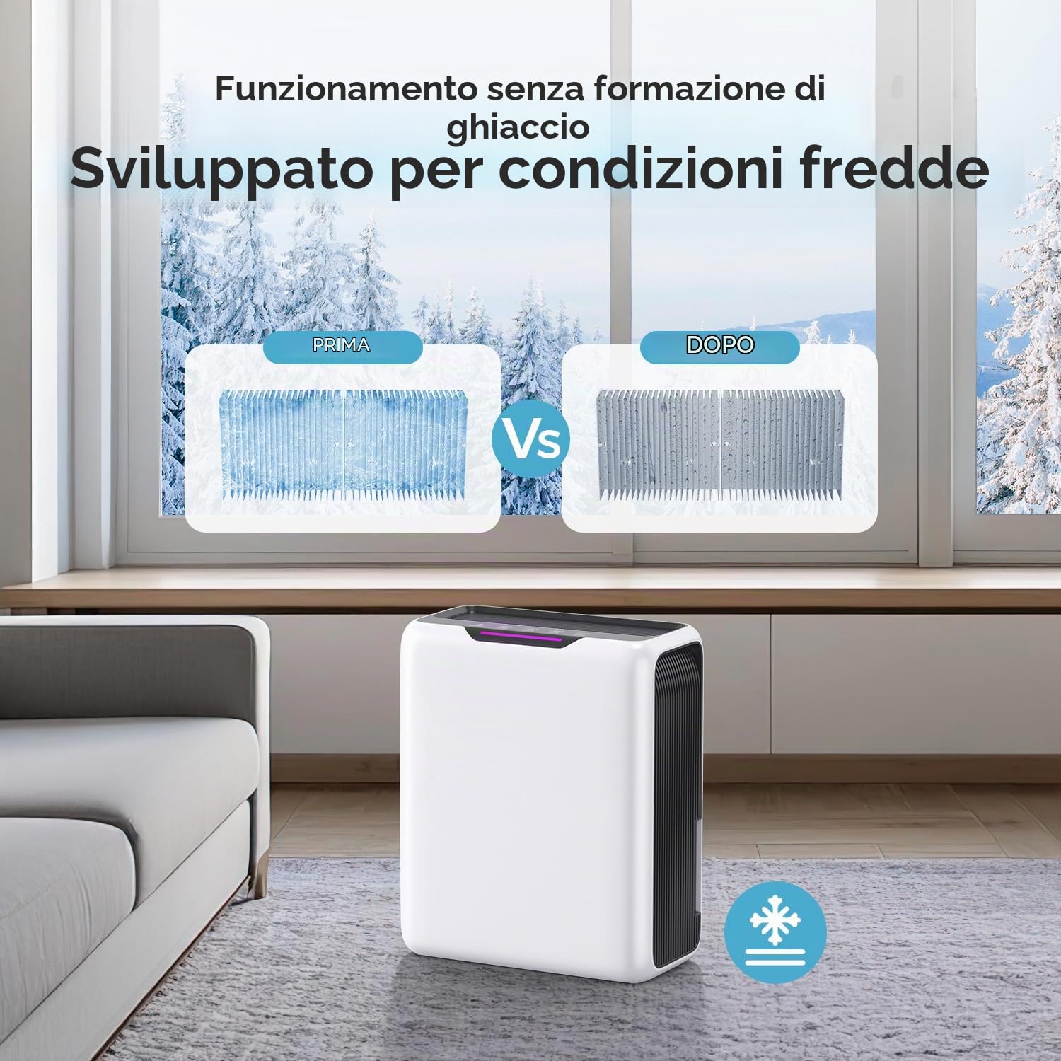 Deumidificatore 3000 ml, Silenzioso 30 dB, per Camera da Letto 20 m² | 800 ml/Giorno, 2 Velocità, Spegnimento & Sbrinamento Auto, Timer 24H, Modo Notte, per Camera da Letto, Bagno, Armadio