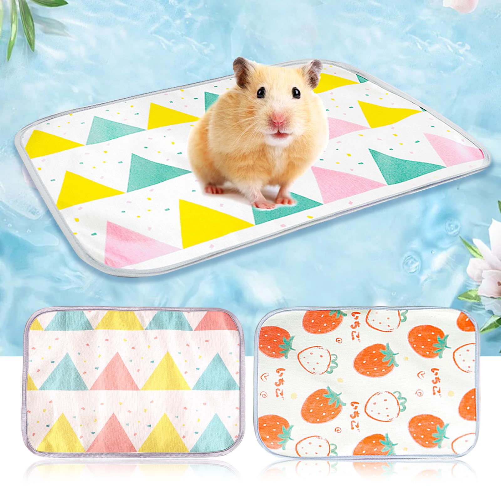 2er-Pack Haustier Kühlmatte, Waschbares Kaninchen-Kühlkissen, 50x40cm Katzen Kühlbettchen Selbstkühlende Matte, Haustier Eismatte Sommer Hamster Kühlkissen, Kühlplatte für Kaninchen