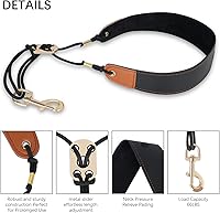 Vista 2 de RANMING Saxophone Neck Strap,Leather Saxophone Strap Closed Swivel Metal Hook with Rubber Ring,Adjustable length Alto Sax Neck Strap for Soprano