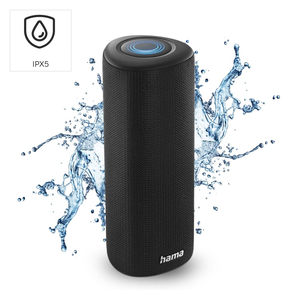 Hama głośnik bezprzewodowy Bluetooth (true wireless, mobilny, przenośny, 10 m zasięg, 2000 mAh, 24 W, IPX5, USB C, stereo) czarny