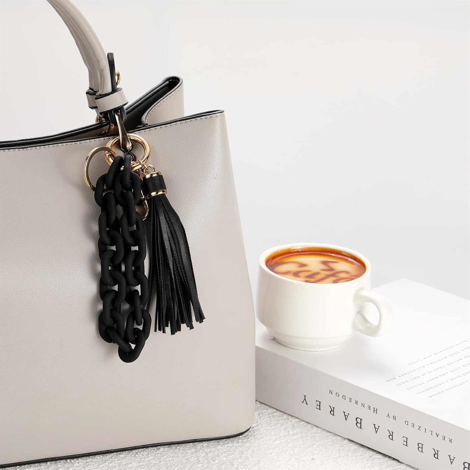 Chunky Chain Link Keychain Wristlet for Women Acrylic Key Ring Bracelet Cute Car Key Chain Holder - Image 6