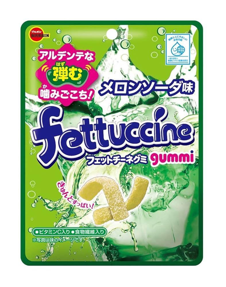 Amazon | ブルボン フェットチーネグミメロンソーダ味 50g×10袋