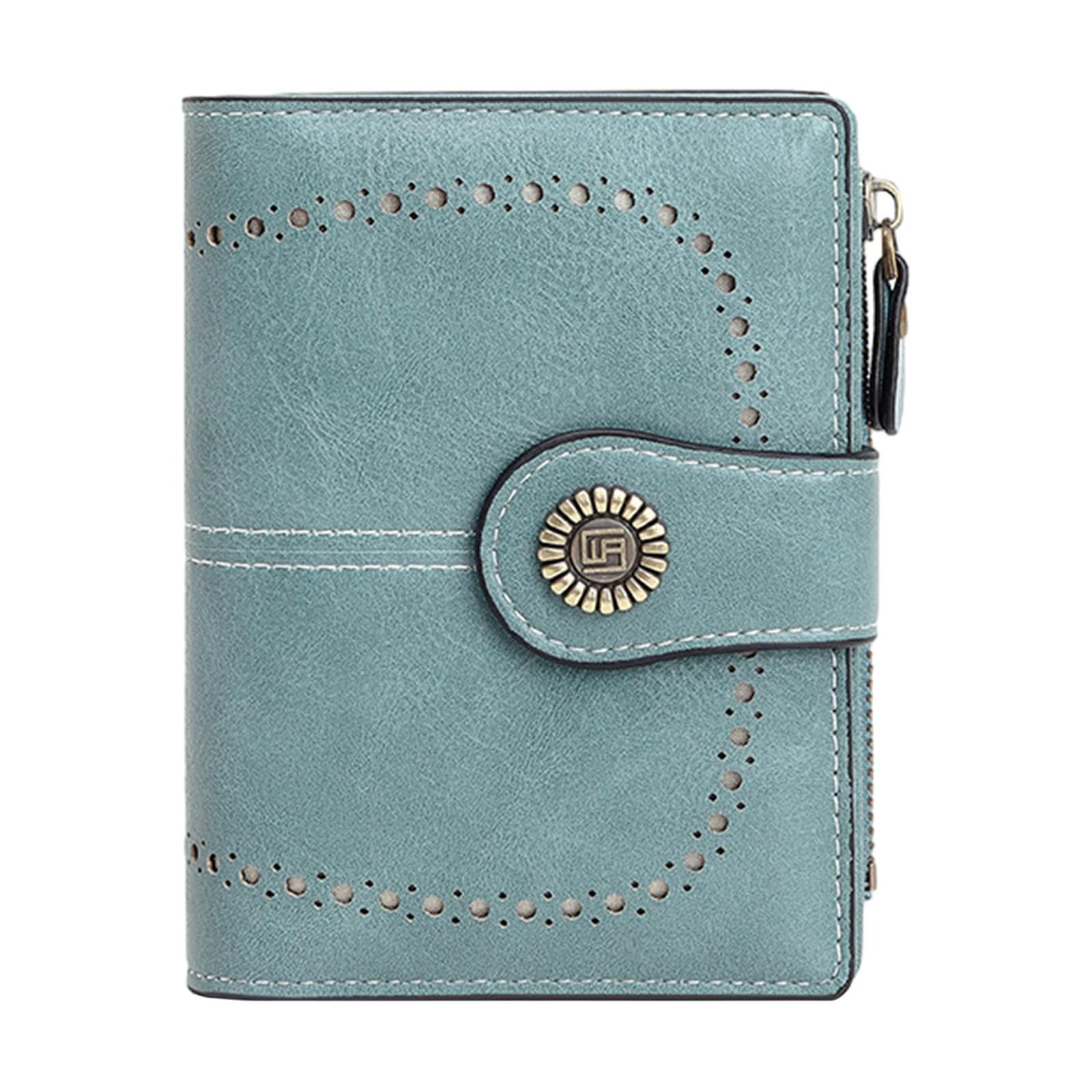 Women Wallet Credit Card Holder Gift Compact Purse for Travel Trip Commuting Light Blue-image-44