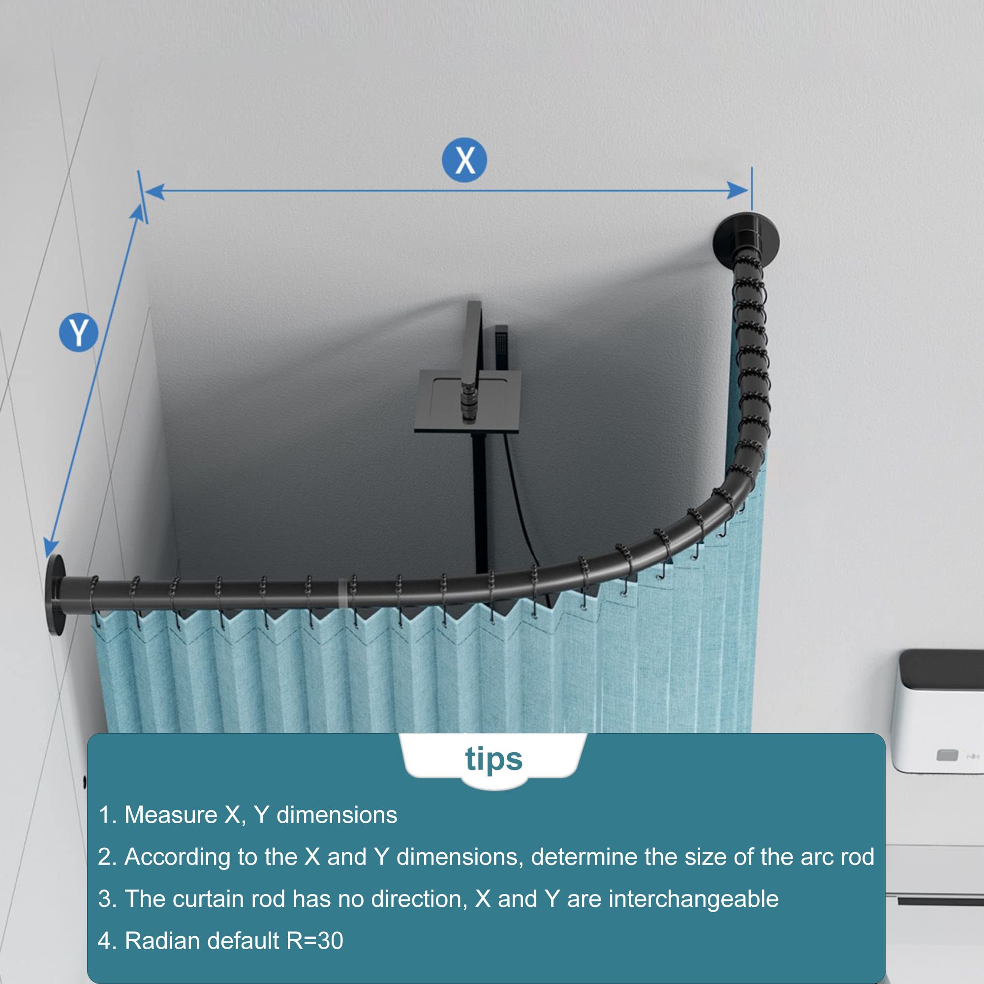Barra de ducha extensible de acero inoxidable, sin taladro, barra de ducha ajustable para baño y bañera, ideal para decoración del hogar y regalos
