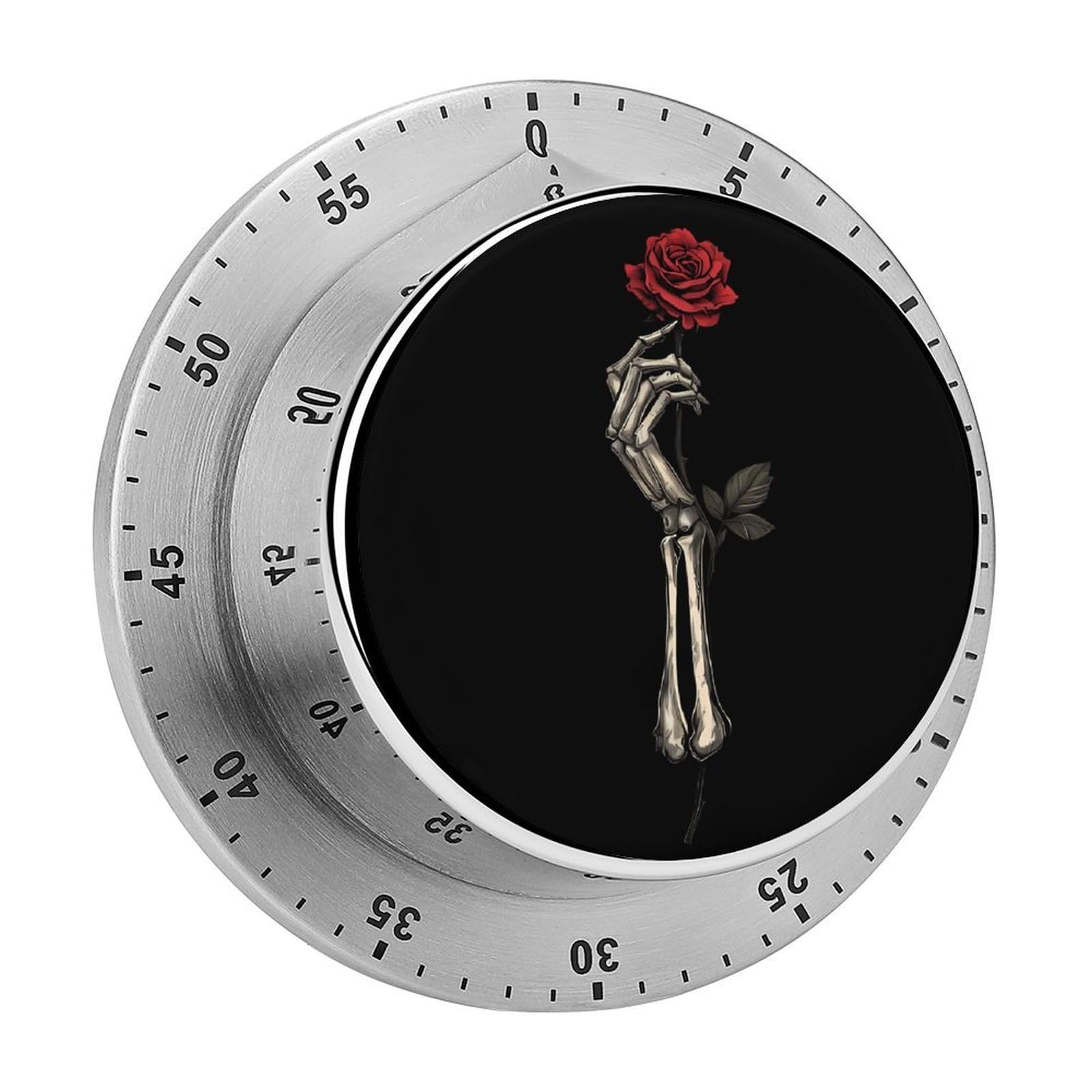 Skull Bones Hand Roses Magnetic Timer for Kitchen Cooking Productivity Stainless Steel Timers with Alarm