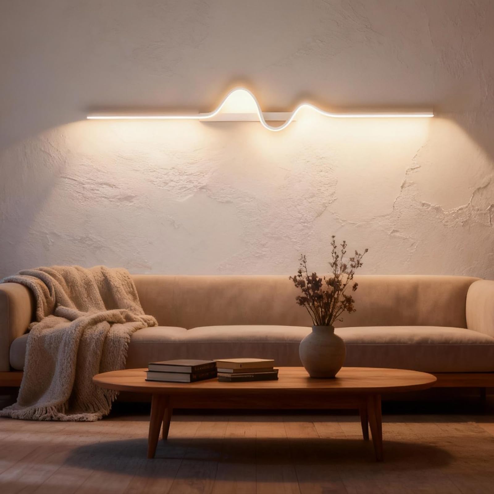 Applique Parete Interno,20W/120CM Lampada da Parete Dimmerabile | 2400LM LED Applique da parete Con Telecomando,Creative Lampade a Muro per Camera da Letto Soggiorno Corridoio Scale