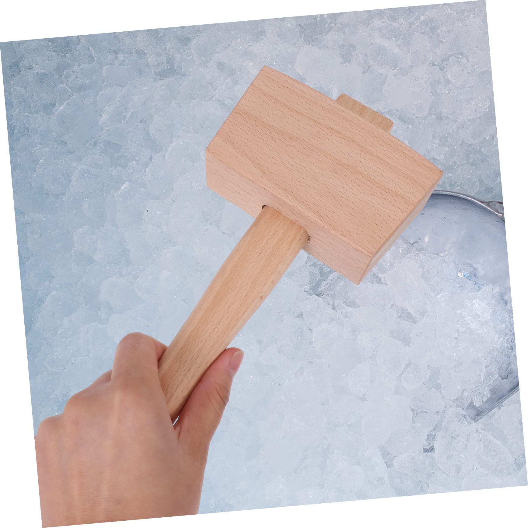 COLLBATH Professional Ice Hammer Wooden Mallet for Cocktail Ice Crushing Bar Tool Bar Supplies