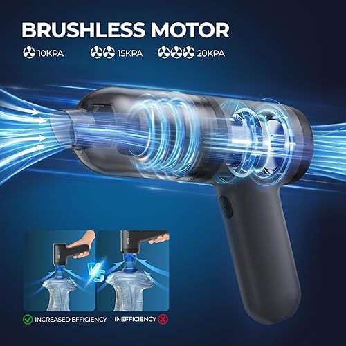 Vista 3 de Apical Life EV1395 Aspiradora inalámbrica de mano - 75W 12000Pa de succión fuerte, tiempo de funcionamiento de 14-24 minutos, recipiente de polvo