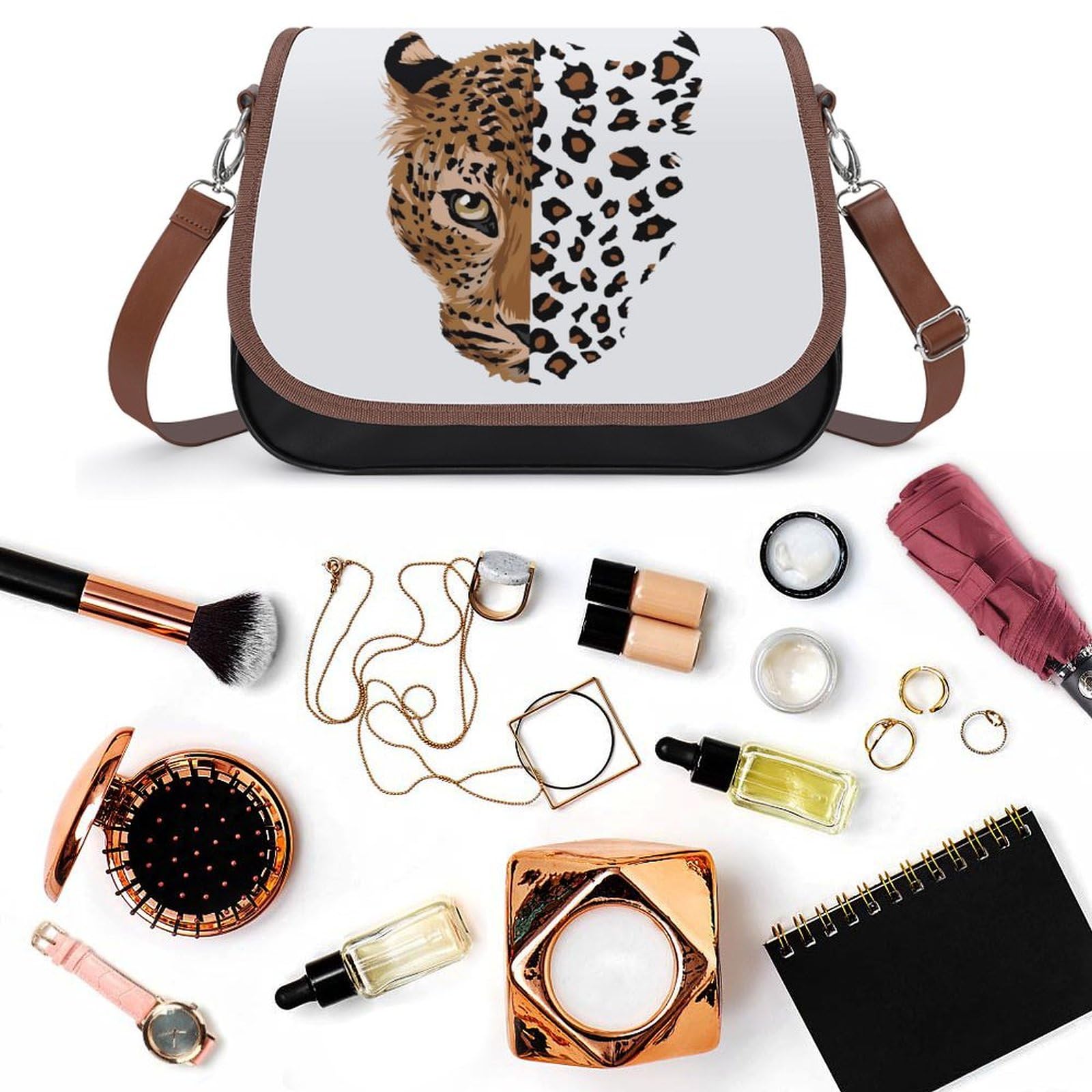 Amazon.co.jp: 豹柄 ヒョウ柄 ショルダーバッグ PUレザー