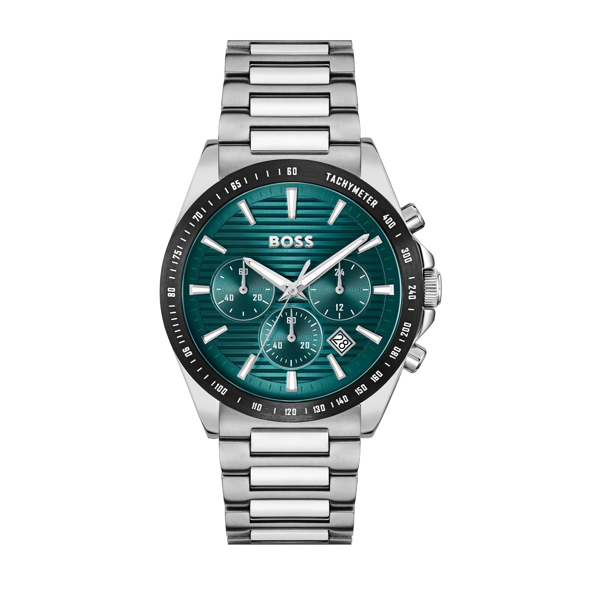 Boss Silver Teal Strike Chronograph Watch