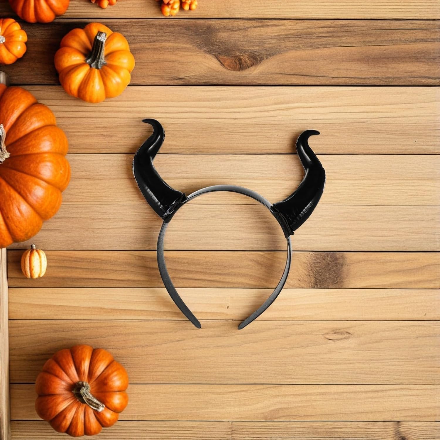VANZACK 3pcs Demon Cosplay Horn Headband For Women, Halloween Horn Hair Hoop, Costume Party Hair Accessories, Festival Headwear, Black