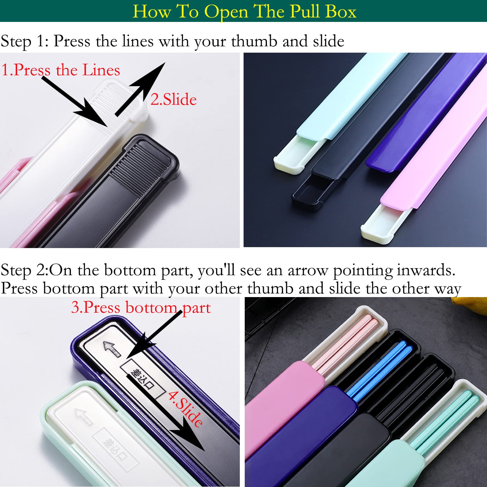 ポータブル 折りたたみ箸 ステンレス製 収納ケース付き キャンプ