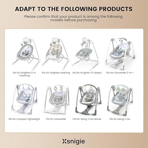 Miniatura 3 de Cable de alimentación para columpio de bebé compatible con Ingenuity Swing Columpio para Bebe  para calmantede cualquier manera swayConvertMeCozy