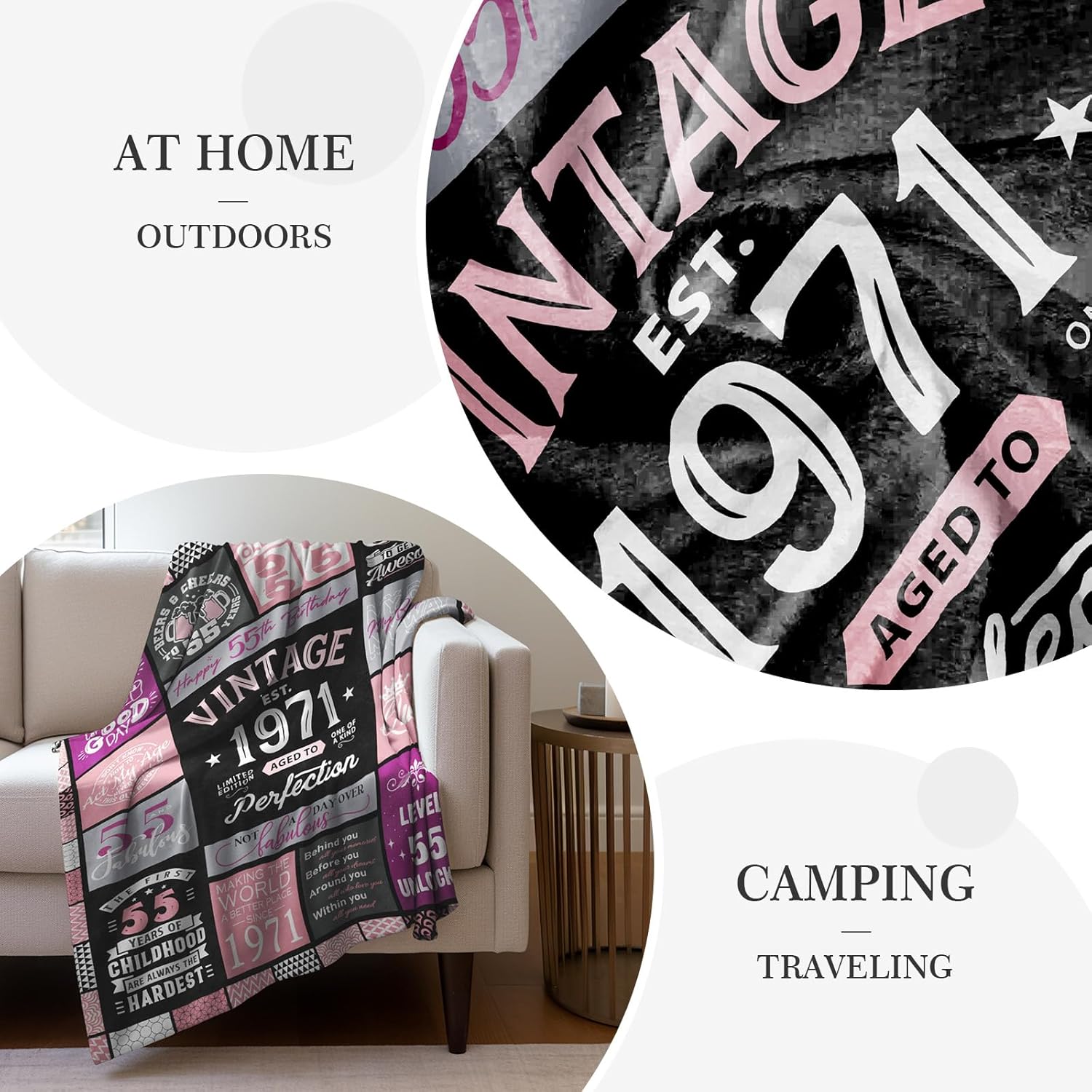 50th Birthday Gifts for Her, 50th Birthday Gifts for Women Throw Blanket 60"x50", 50 Year Old Gift for Women, Gifts for 50th Birthday Woman, 1976 Birthday Gift, 50th Birthday Party Favors/ Decorations - Image 6