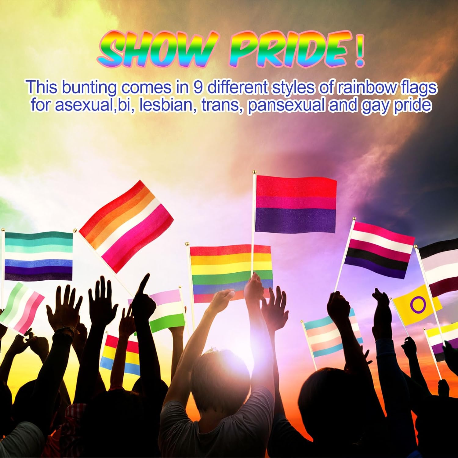 Weewooday 195 Pcs Pride Rainbow Stick Flags Small Mini Hand Held Lgbt Rainbow Gay Flags on Plastic Stick Pansexual Bisexual Trans Lesbian Flag for Lgbt Party Decorations,5.5 x 8.3 Inch - Image 6