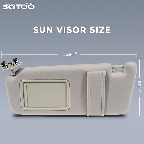 Miniatura 2 de SCITOO Conjunto de visera solar beige para Toyota Camry sin techo solar 2006 2007 2008 2009 2010 2011 para Toyota Camry sin techo solar