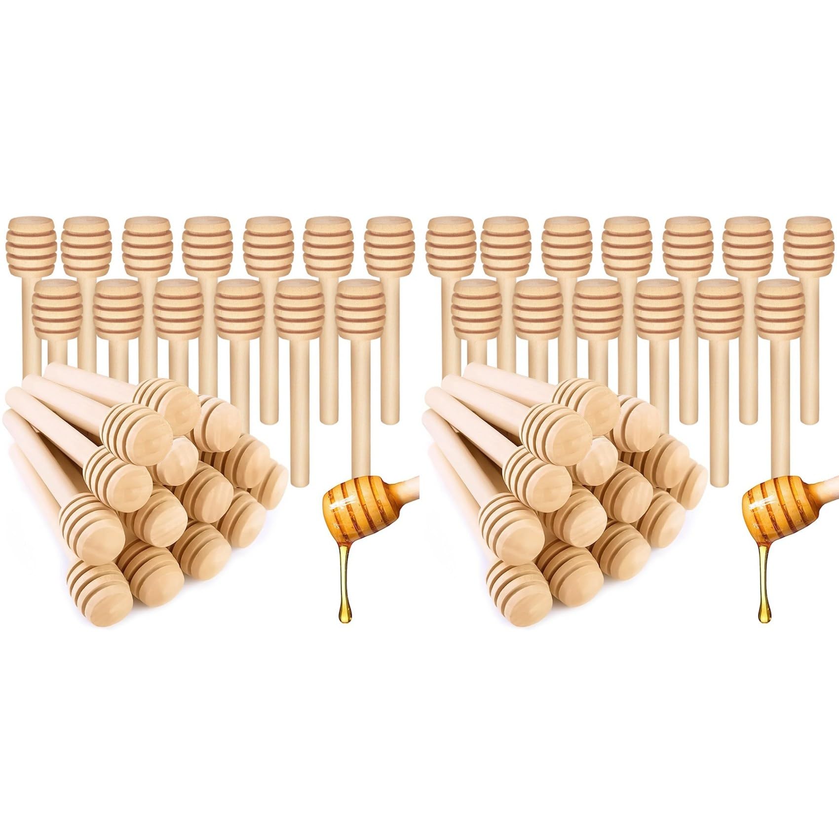 Hndhbfgrt 80Pcs Honey Dipper Sticks -3.15Inch Mini Wooden Honeycomb Sticks, Honey Stirrer Stick for Honey Jar Dispense Honey