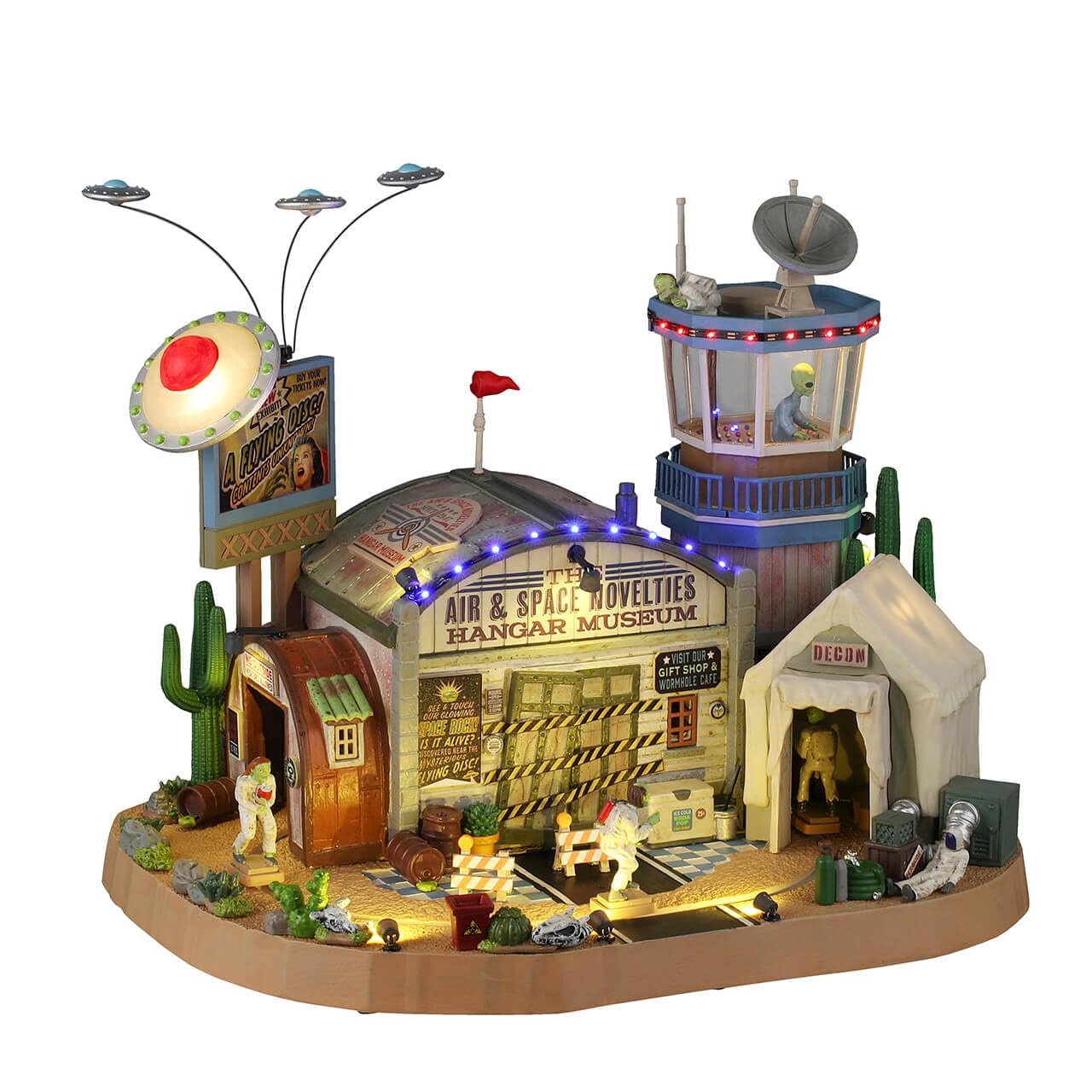 Lemax The Air & Space Novelties Hangar Museum, with, Sights & Sounds, #55301