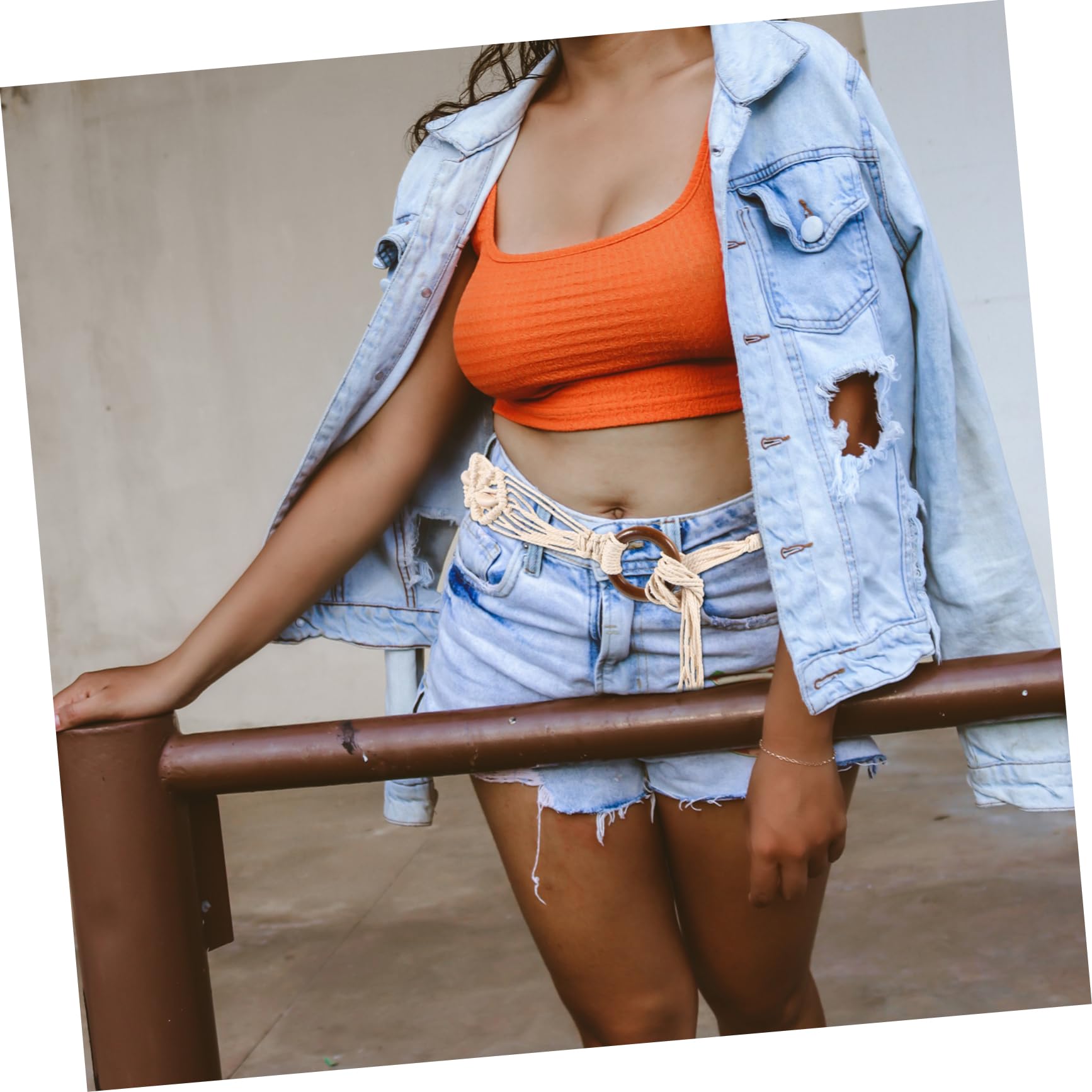 4piezas Cinturón De Mujer Bohemio Trenzado Mano Concha Cinturón Para Vestidos y Pantalones Accesorio De Moda Para Ocasiones Especiales