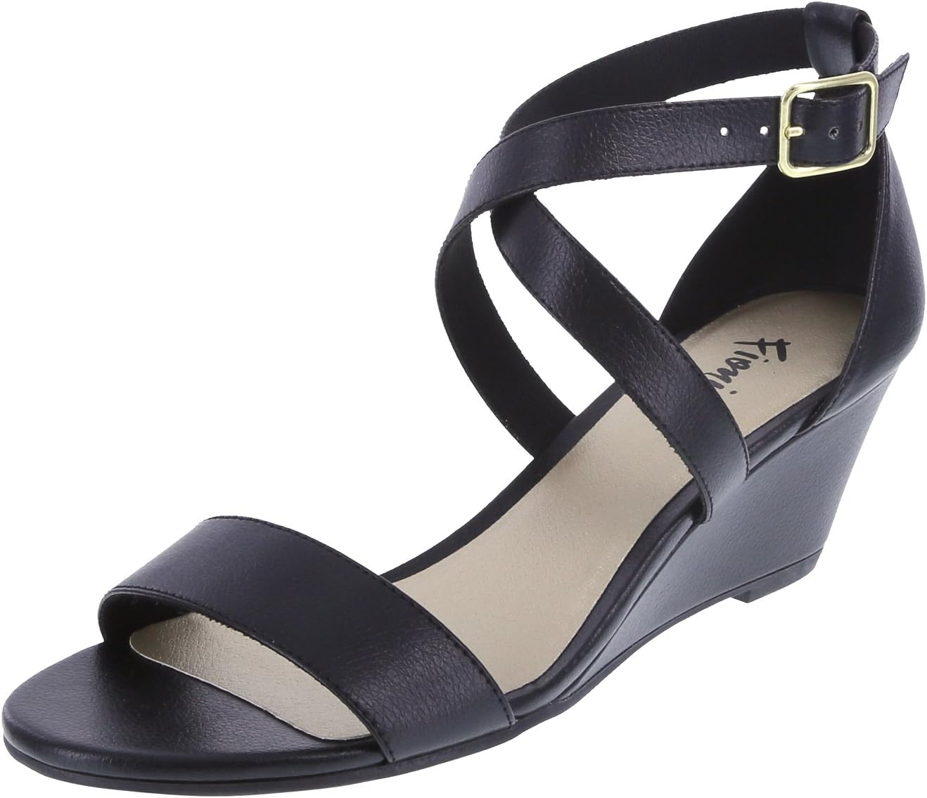 Women's Black Women's Princess Mid-Wedge Sandal 5 Regular