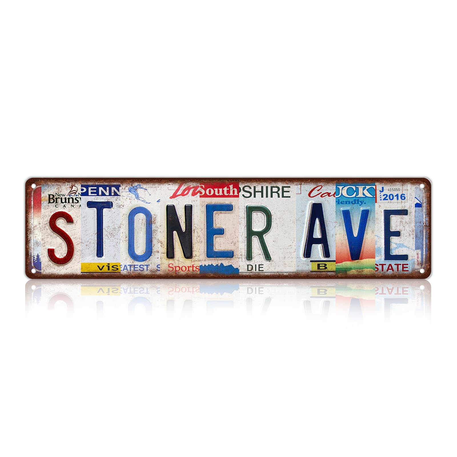 Vintage Stoner Ave Metal Tin Signs Street Signs for Bedroom Stoner Room Decor Gift 4x16 Inch
